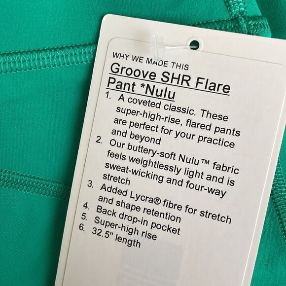 NWT Lululemon Groove Super-High rise Flared Pant Nulu Maldives green 8 gorgeous - Picture 5 of 12